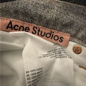 Acne Studios Gray and White Women Jeans